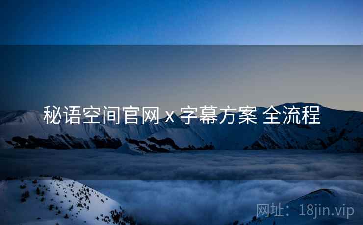 秘语空间官网 x 字幕方案 全流程